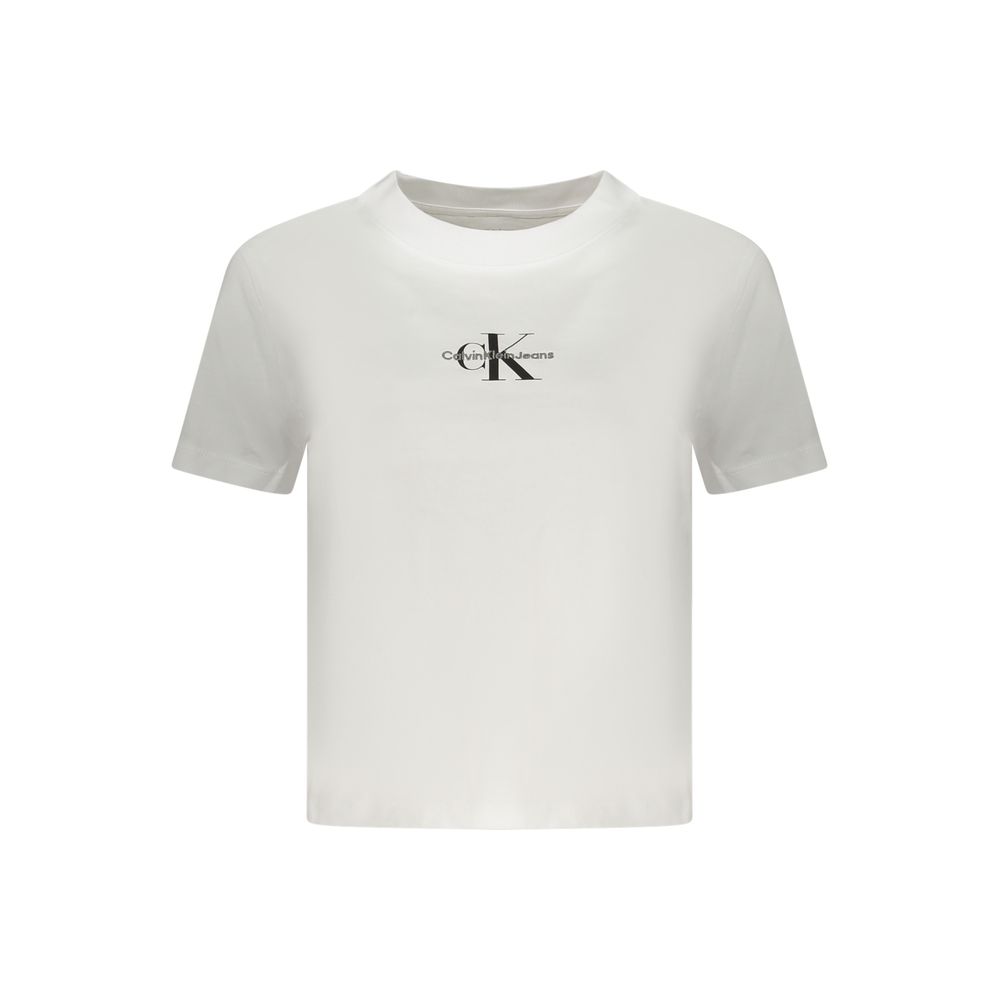 

Белая хлопковая женская футболка Calvin Klein