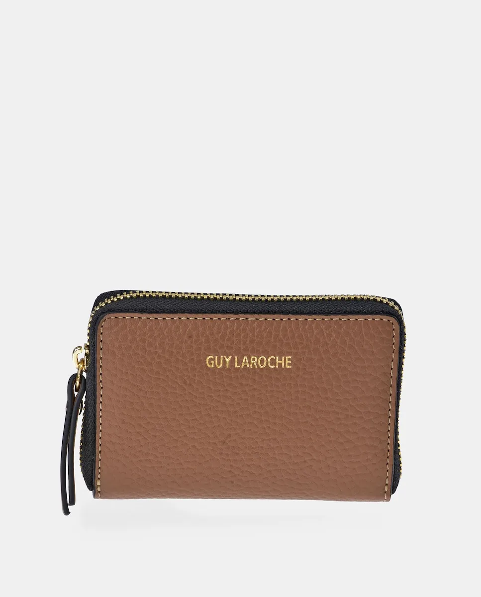 

Небольшой кошелек на молнии из кожи флотер Guy Laroche, песочный