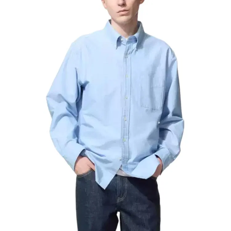 Рубашка UNIQLO SS26 Unisex Lake Blue — фото 4