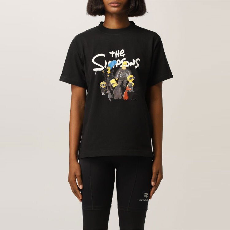 Футболка женская Balenciaga x The Simpsons, черный — фото 3