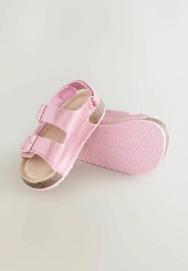 Детские туфли с широкой колодкой и двумя ремешками Next, Pink Metallic — фото 3