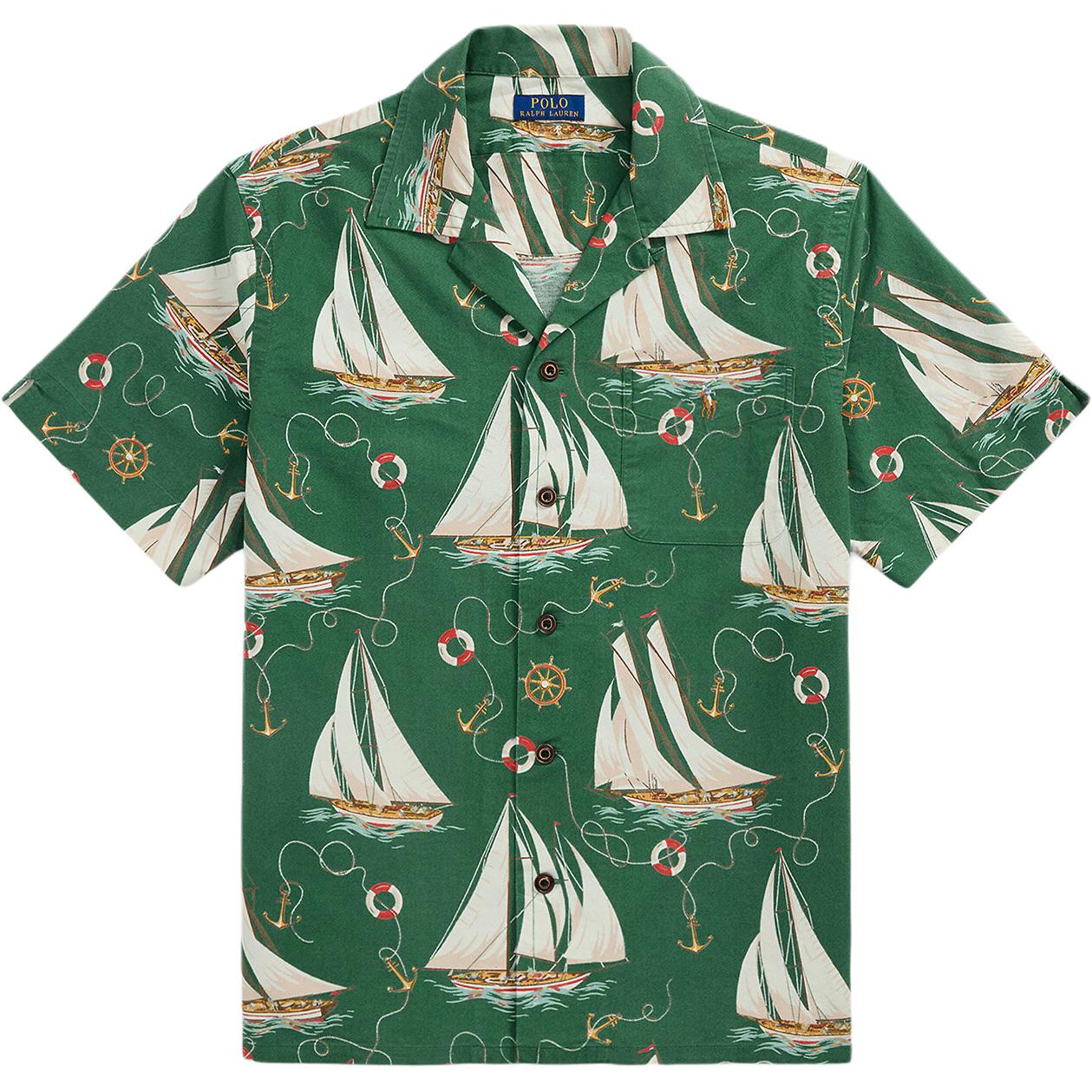 

Футболка с принтом парусника Polo Ralph Lauren, зеленый