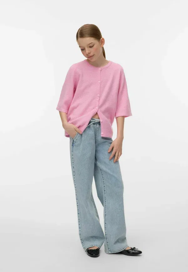 Кардиган вязаный Vmdoffy knit cardigan Vero Moda Girl, бонбон