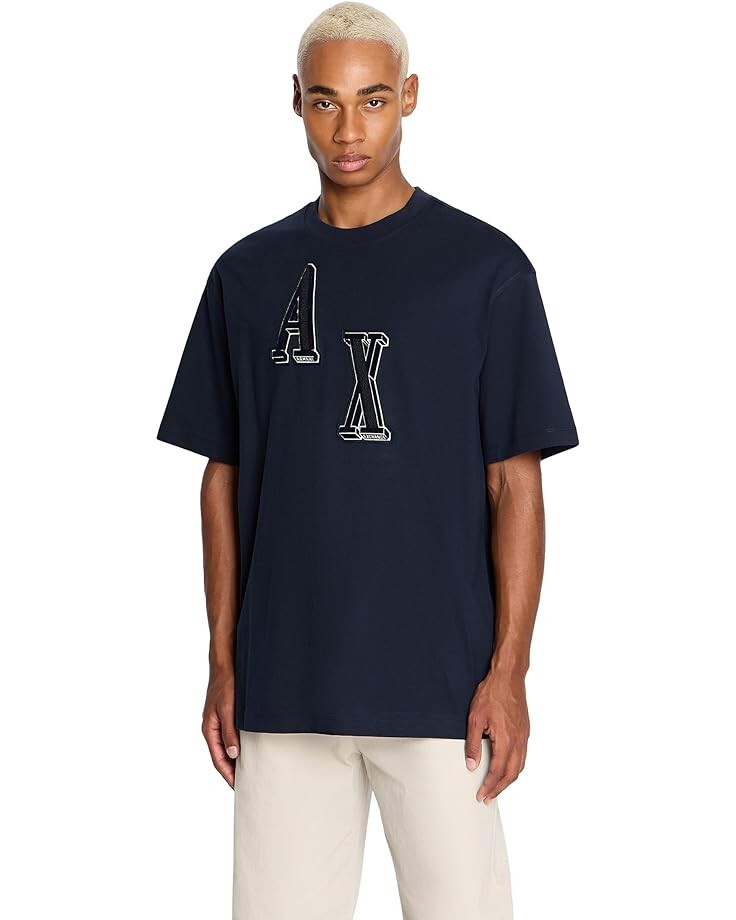 

Футболка Armani Exchange Collegiate AX Logo, темно-синий