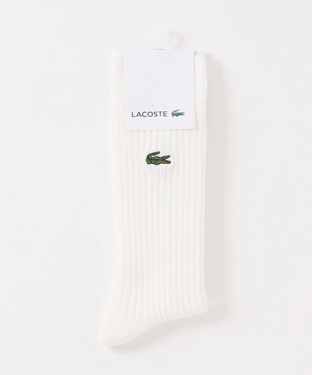 Носки LACOSTE 3×2 риб кружевные белые