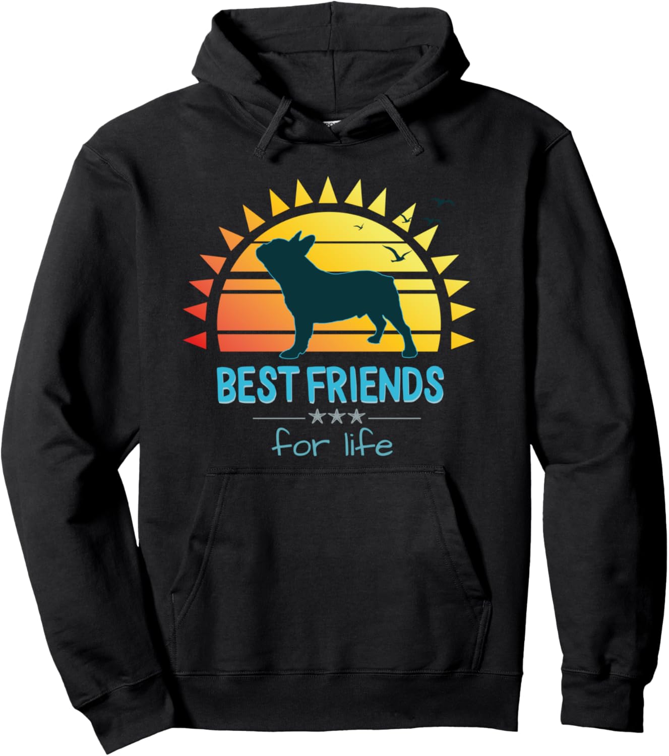 

Толстовка с капюшоном с изображением французского бульдога French Bulldog Dog Hoodie, черный