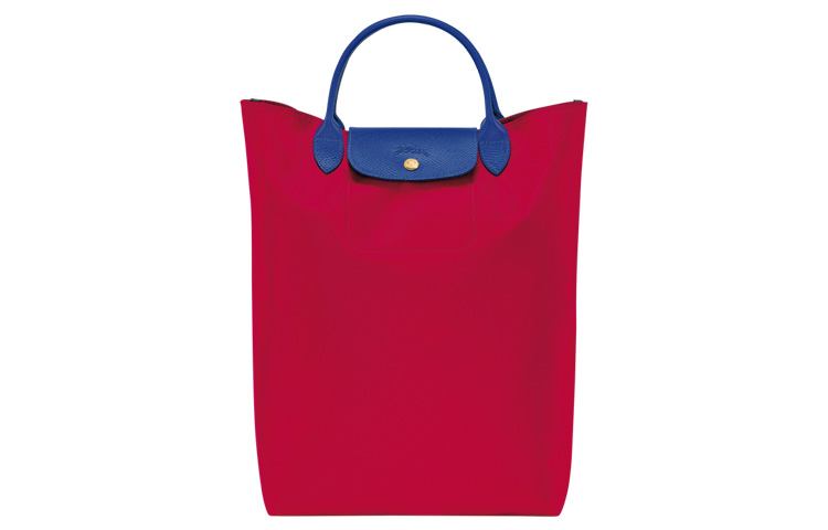 

Le Pliage Re play Canvas With Leather Сумка-шоппер, Сумка-тоут, Женская Повседневная Сумка Обычного Размера Красный и Синий LONGCHAMP