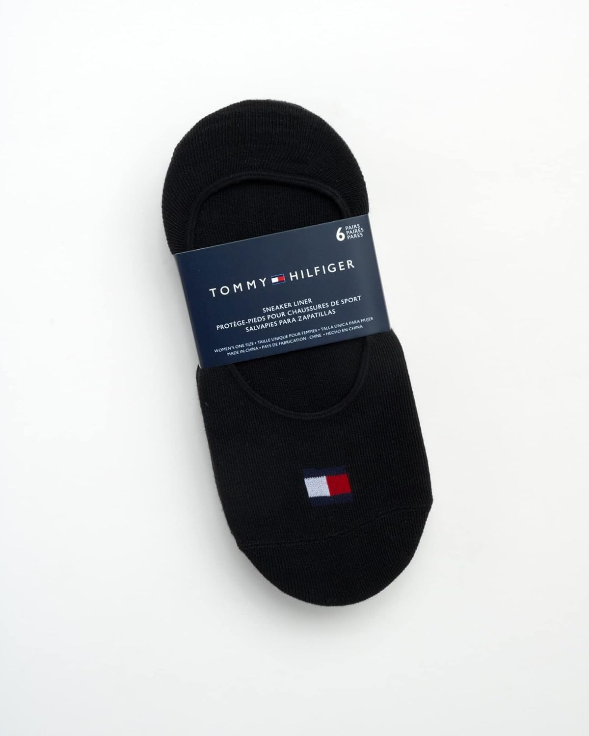 Женские носки Tommy Hilfiger, непромокаемые, 6 пар, мягкие, эластичные, с низкой посадкой, с нескользящей пяткой (размер: 4-10), Black Logo Multi — фото 2