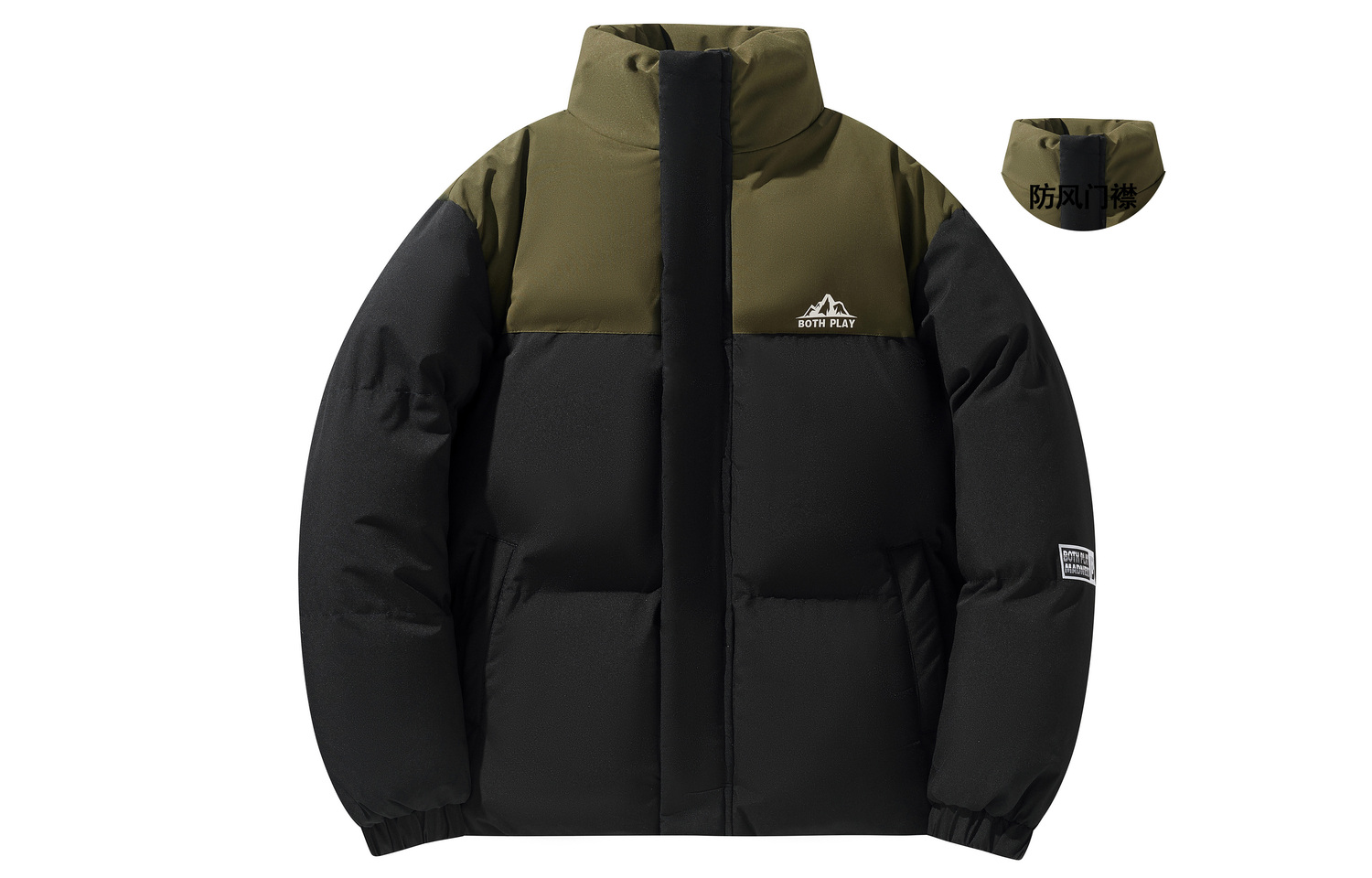 

BOTH PLAY Пуховик Unisex, Black Green Upgraded (2317)