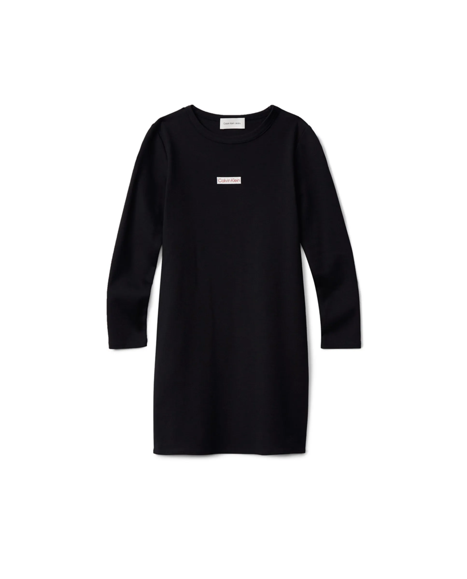 

Приталенное трикотажное платье для девочки Calvin Klein, черный