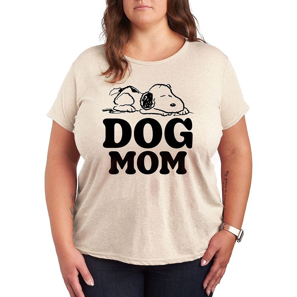 

Футболка с рисунком Plus Peanuts Snoopy Dog Mom Licensed Character, бежевый