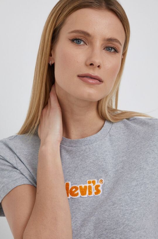 

Хлопковая футболка Levi's, серый