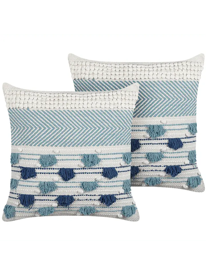 

Декоративная подушка Beliani 2er Set Deko DATURA, цвет blau/weiß