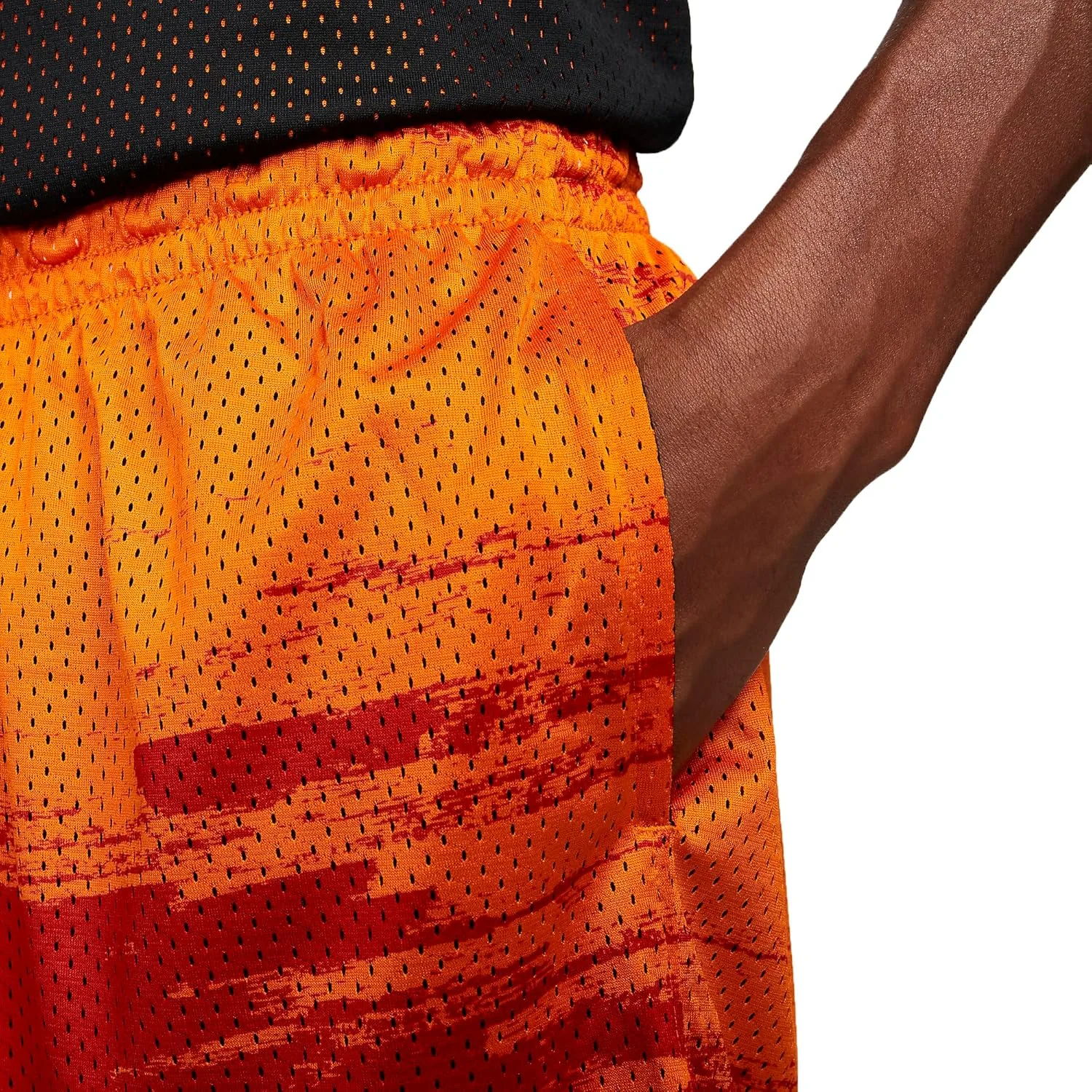 Nike Standard Issue мужские баскетбольные шорты из сетки Magma Orange/Black — фото 4