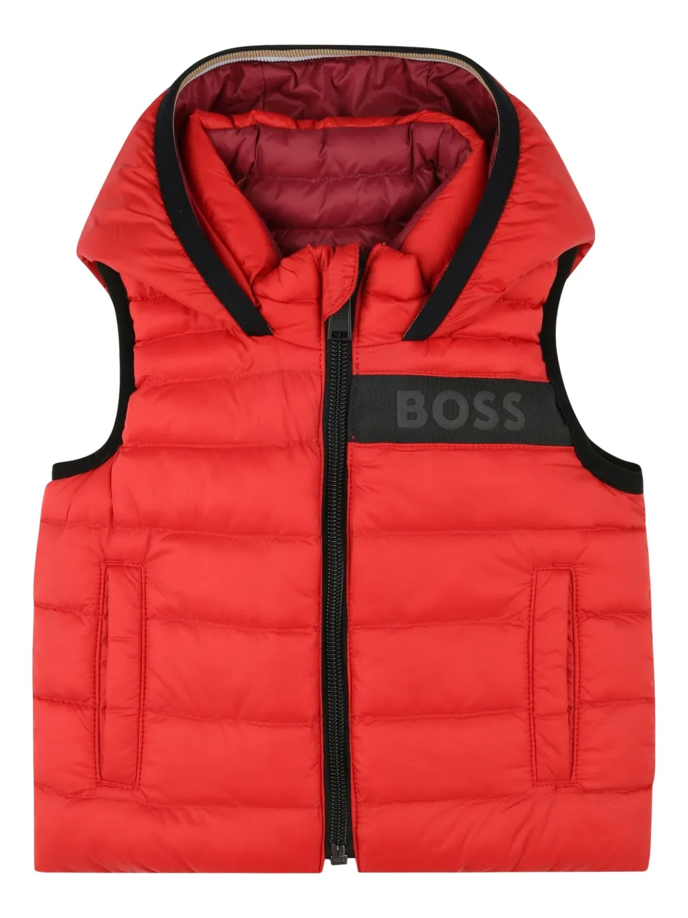 

Двусторонний дутый жилет BOSS Kidswear, красный