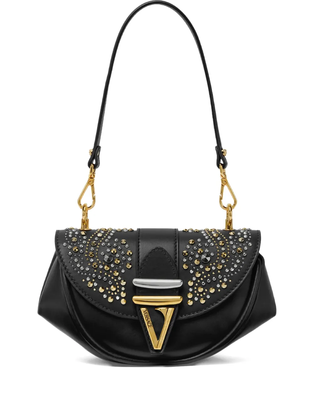 

Сумка на плечо с заклепками VERSACE, черный