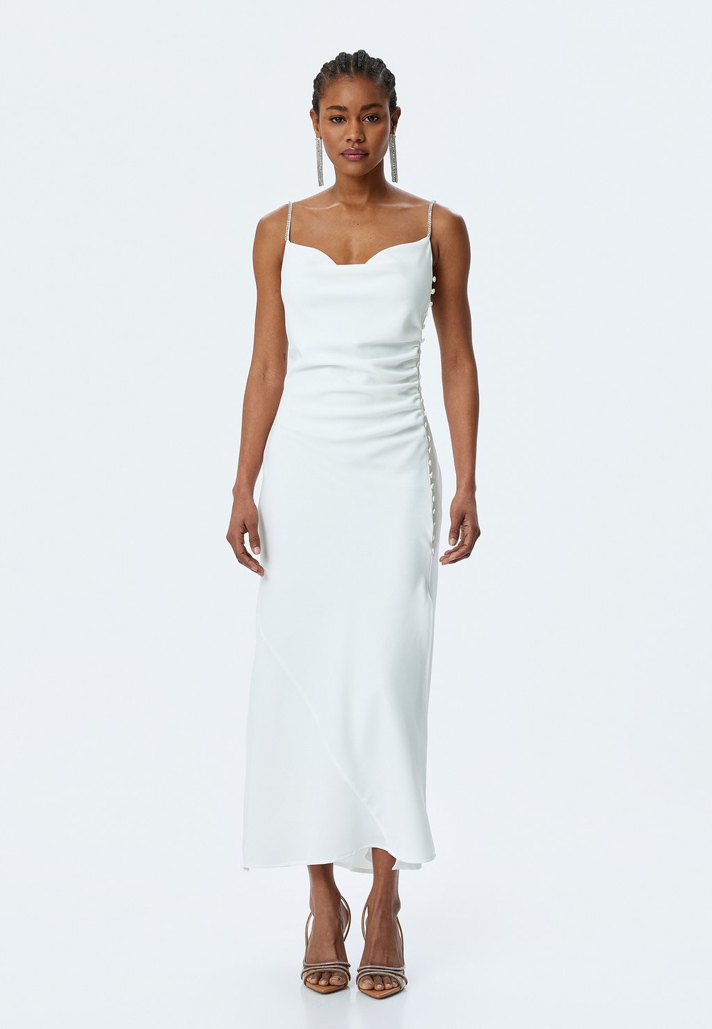 

Платье макси DRAPED Koton, белый