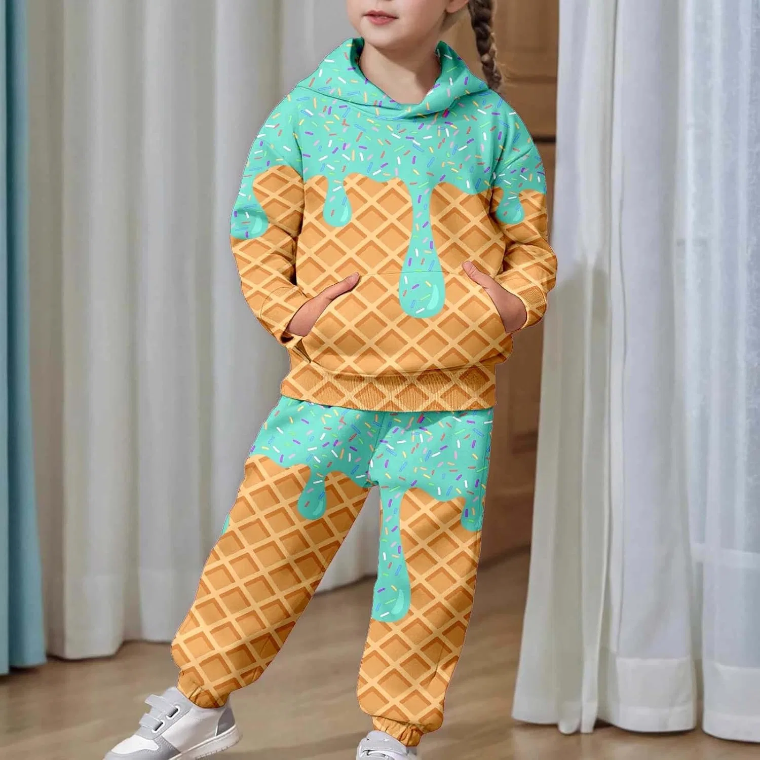 Детский спортивный костюм Ice Cream, бренд Generic, цвет 13-green — фото 2