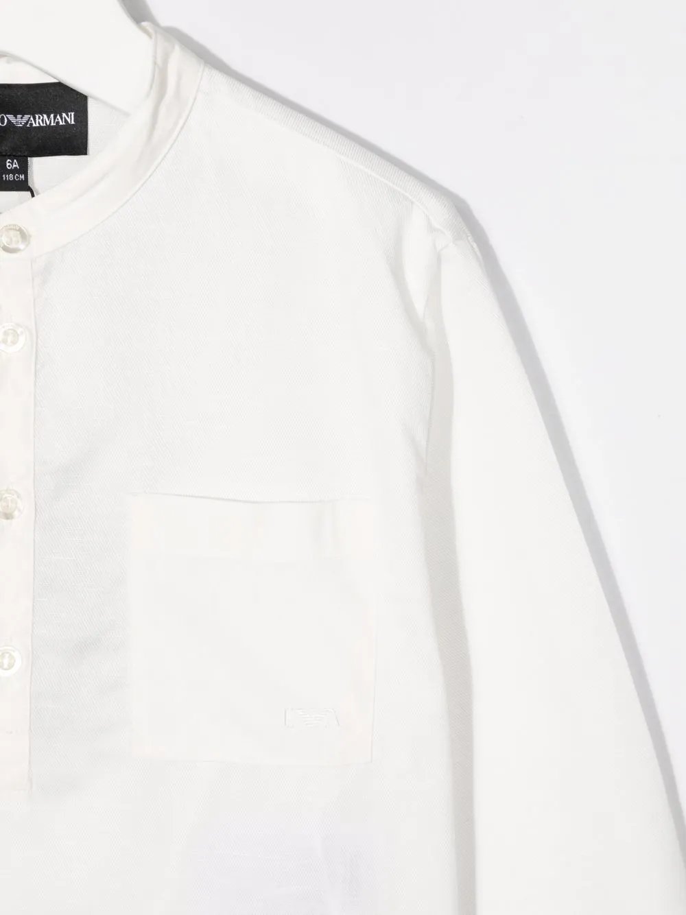 Рубашка с воротником-стойкой Emporio Armani Kids, белый — фото 3