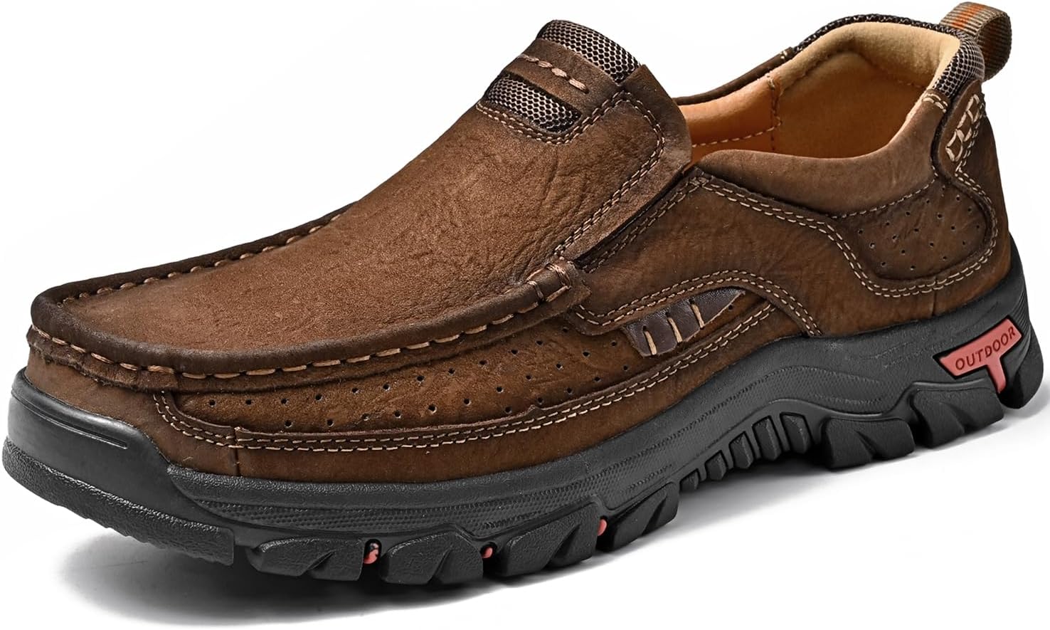 

Мужские повседневные кожаные слипоны лоферы для работы, офиса и прогулок на улице Vcmoon, коричневый