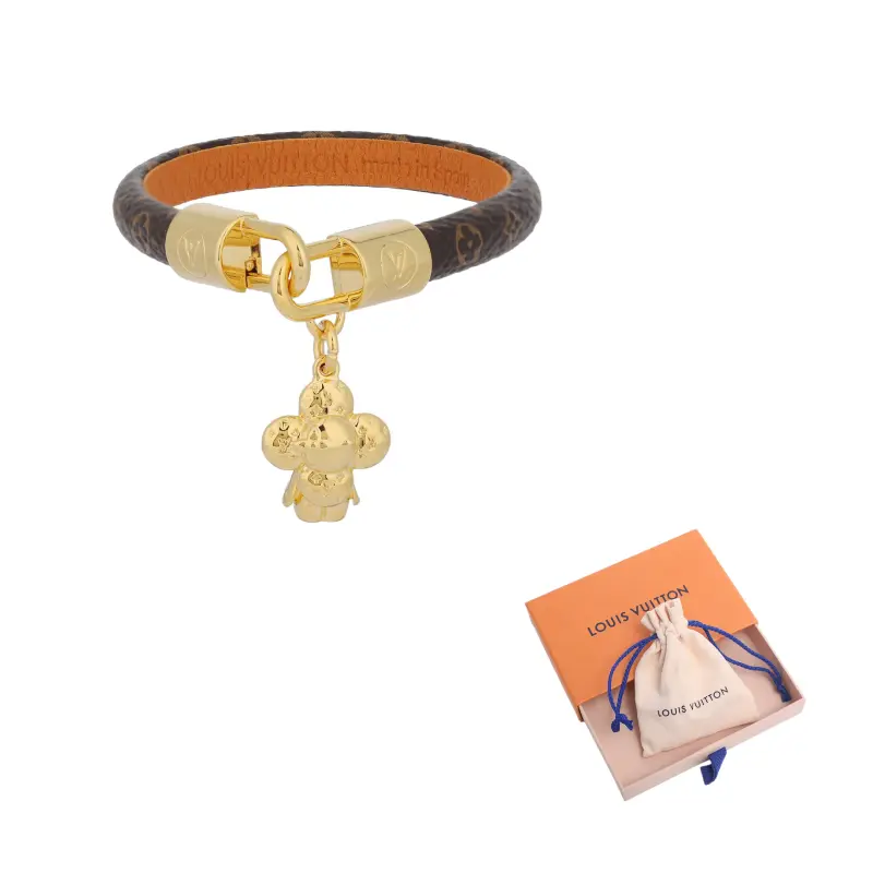 

LOUIS VUITTON Золотой браслет из телячьей кожи для женщин Gold
