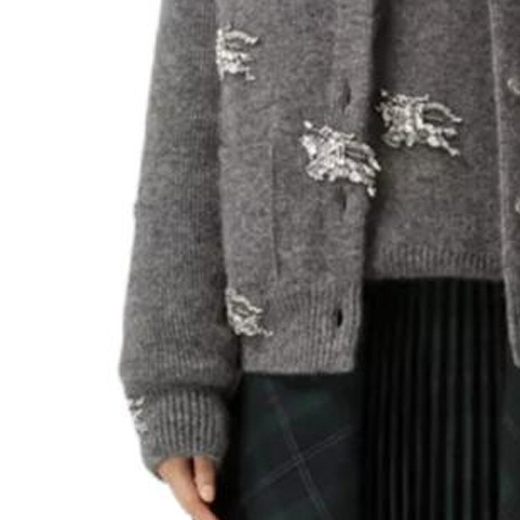 Свитер Кашемира Burberry, женский, серый — фото 4