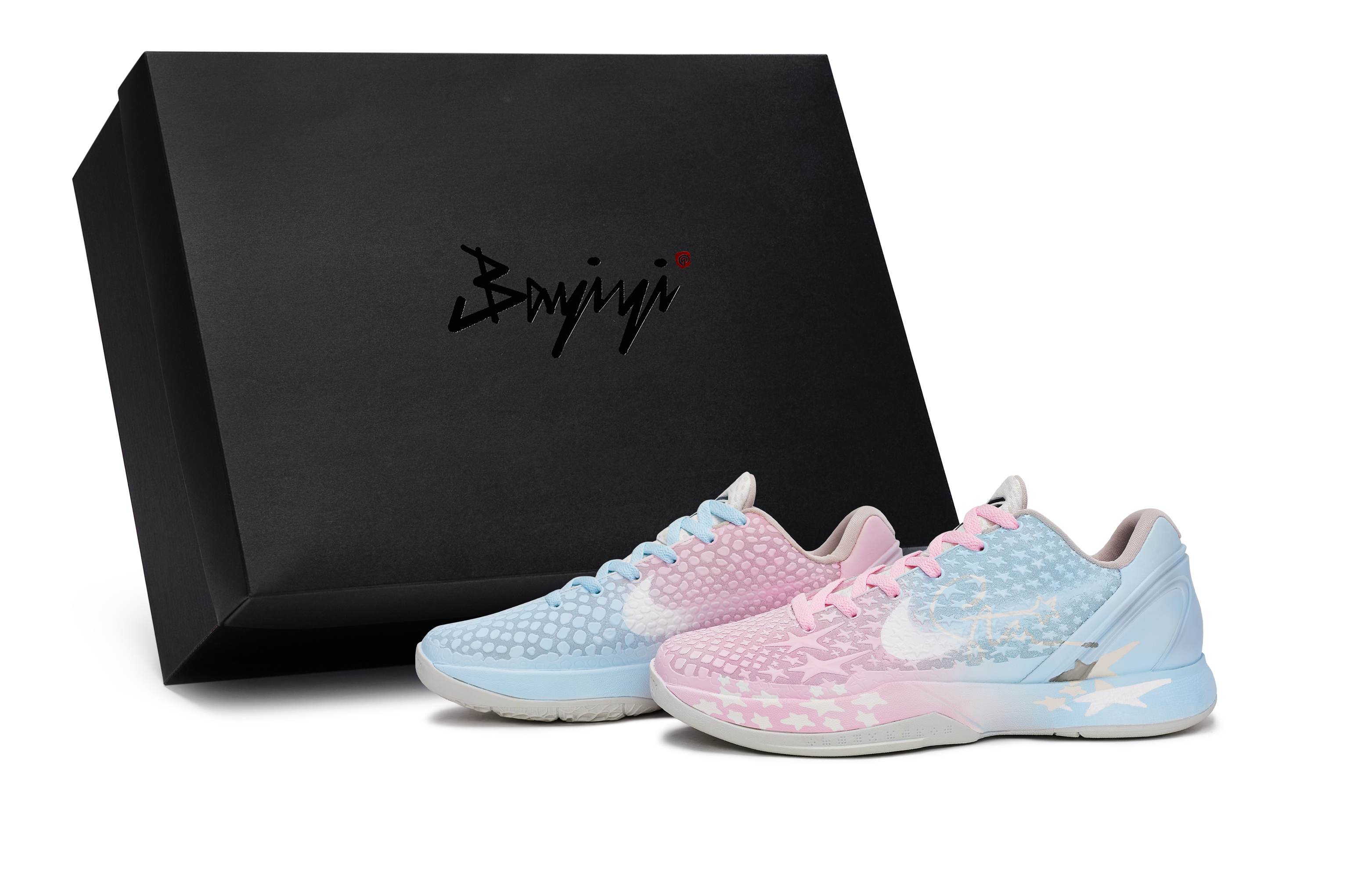 

Баскетбольные кроссовки Zoom Kobe 6 с противоскользящей подошвой и износостойким верхом для детей и подростков Nike, розовый/голубой/белый