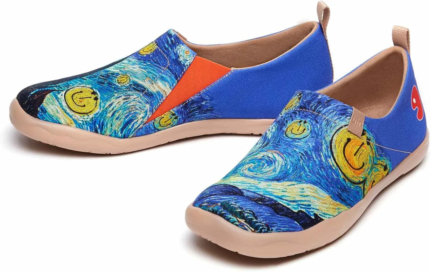 

Мужские слипоны UIN из ткани, легкие кеды-туфли для ходьбы, повседневные лоферы, удобная обувь с художественной росписью для путешествий