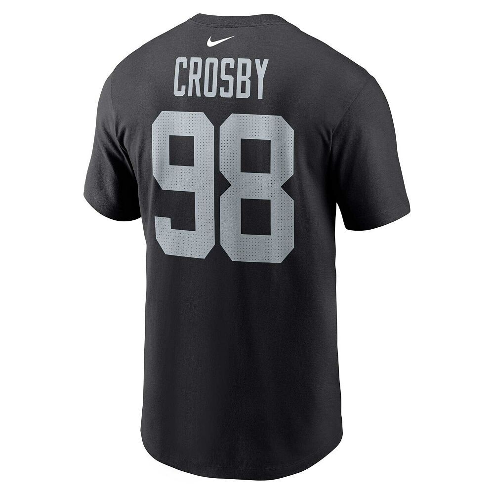 Мужская черная футболка с именем и номером игрока Nike Maxx Crosby Las Vegas Raiders, цвет Lvr Black — фото 4