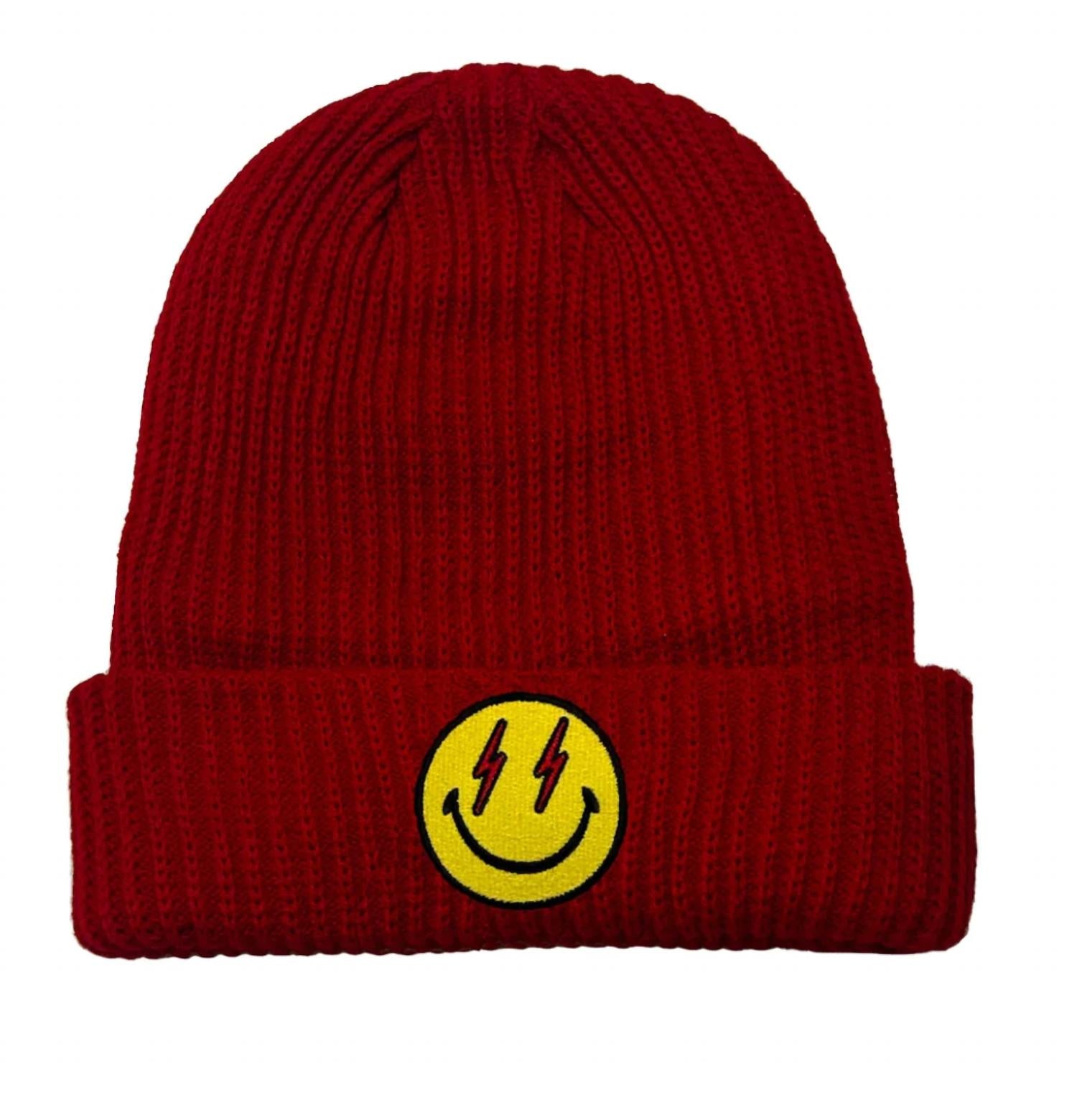 

Шапка-бини с нашивкой Bolt Smiley Patch красного цвета AVIATOR NATION