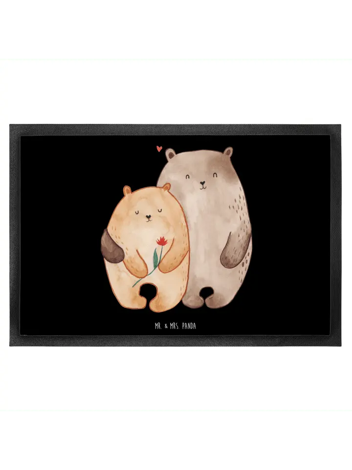 

Коврик для ног Mr. & Mrs. Panda, черный