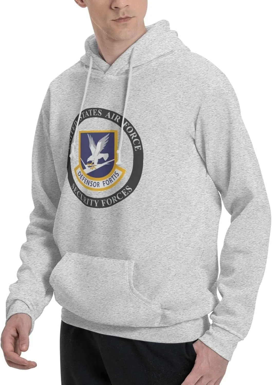 Generic Толстовка с капюшоном States Air Force Security Forces мужская, черная, с карманом — фото 3