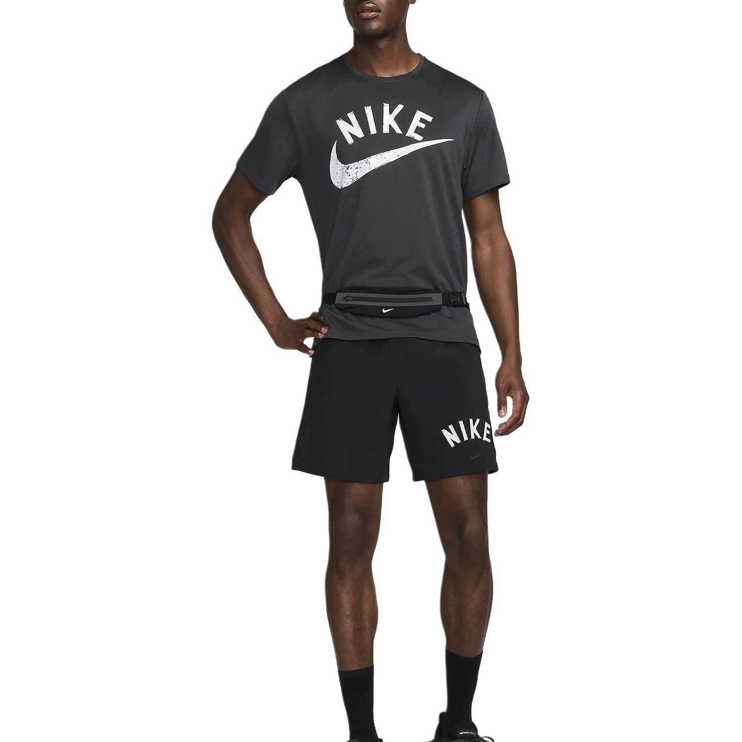 Футболка Dri-Fit мужская, угольно-серая Nike, серый — фото 2