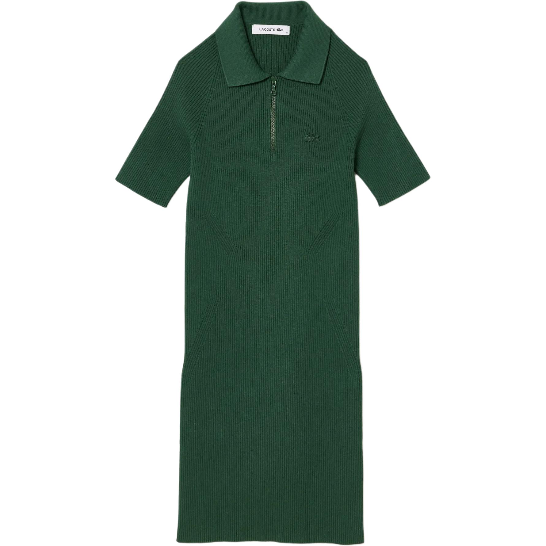 

LACOSTE Женское зеленое платье с короткими рукавами