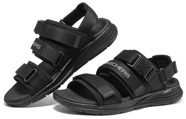 Сандалии Пляжные сандалии Мужские Все Черные Skechers — фото 3
