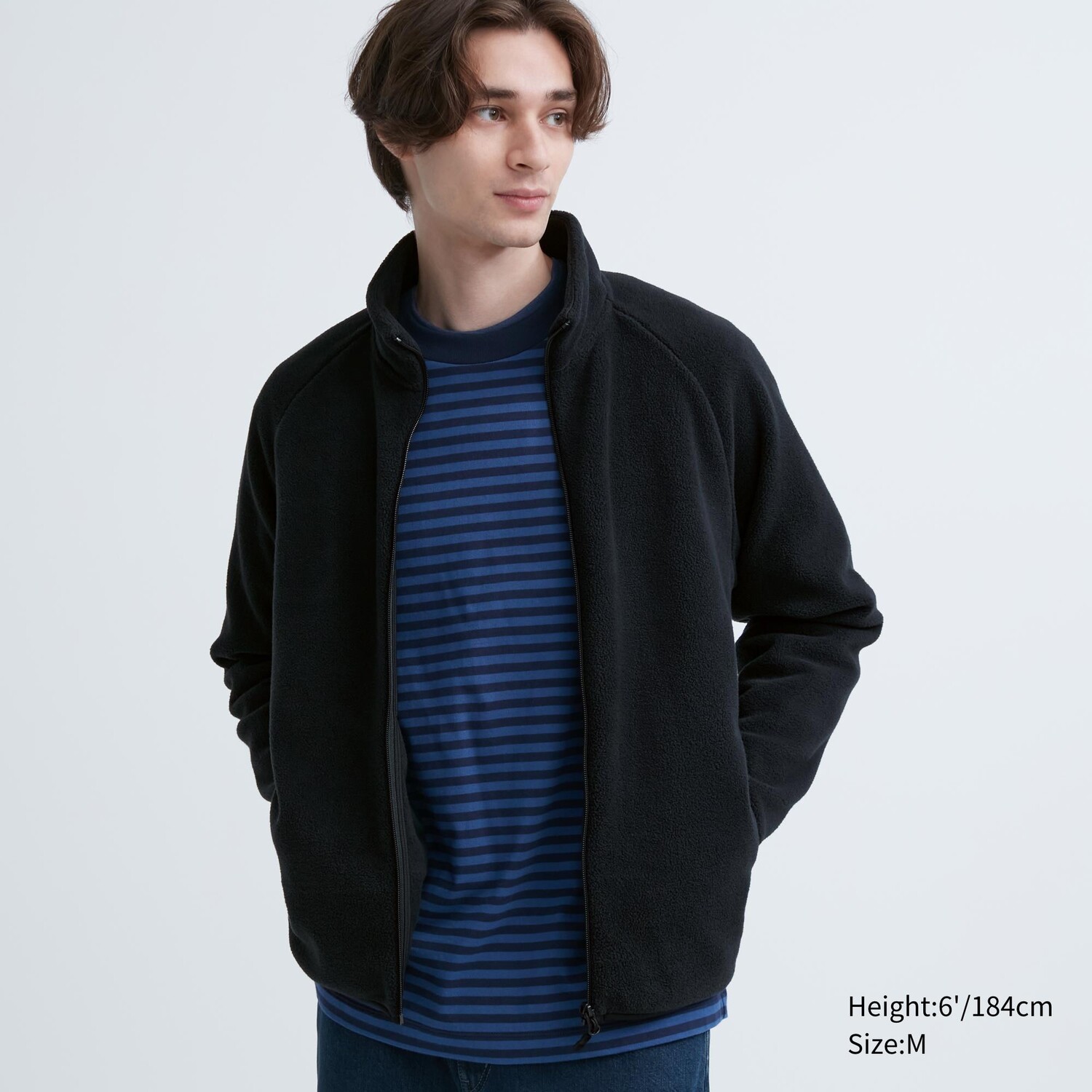 

Флисовая толстовка на молнии Zipped Uniqlo, черный