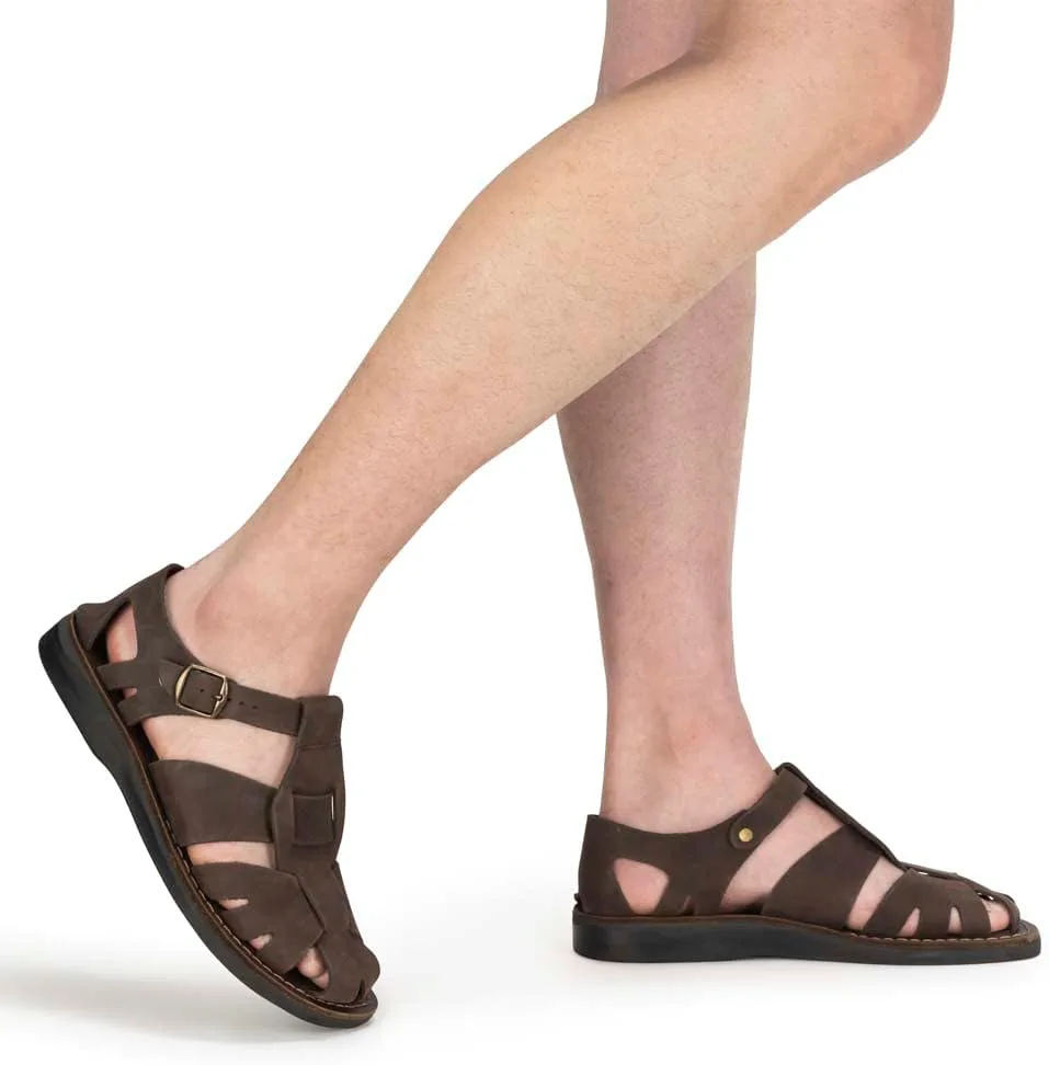 Финн - Кожаные сандалии кочевника - Мужские сандалии Jerusalem Sandals, коричневый — фото 3