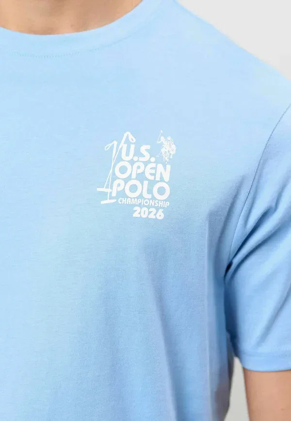 Футболка с принтом Umdaiki U.S. Polo Assn., спокойный синий — фото 4