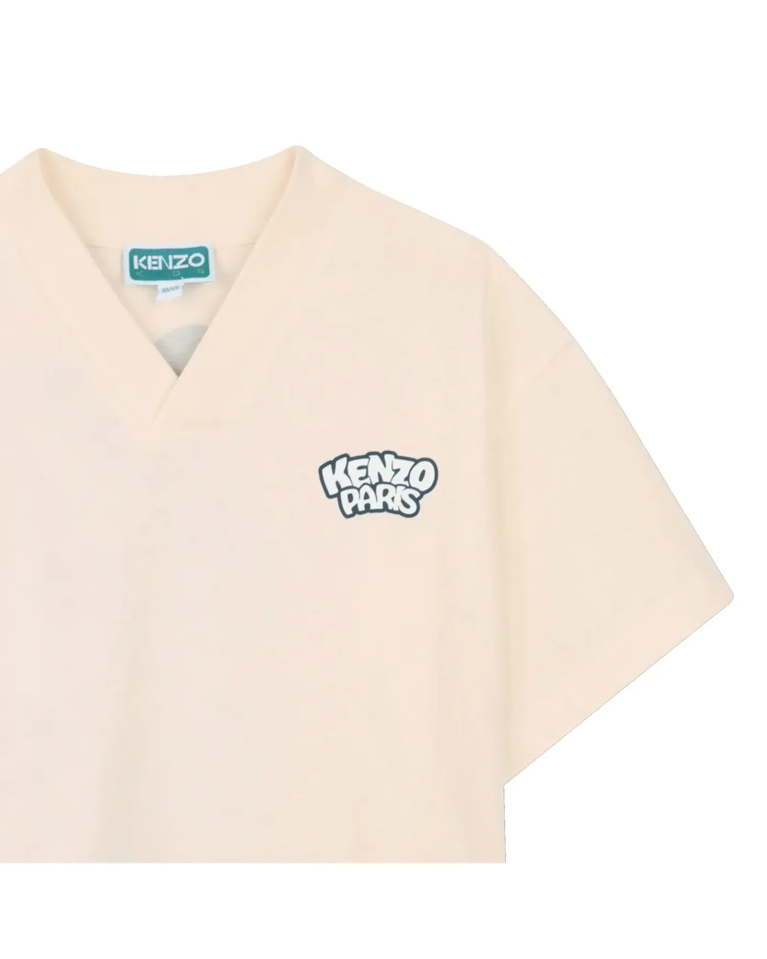 Футболка для мальчика с коротким рукавом и анималистичным принтом из хлопка Kenzo Kids, Natural — фото 3