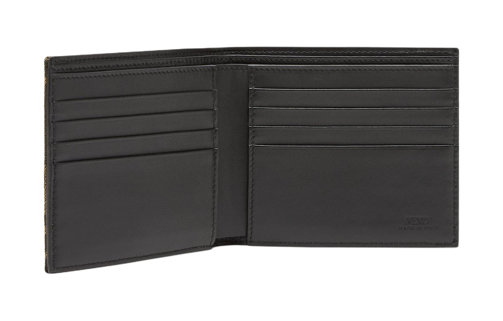 

FENDI Джаккардовая ткань с кожаным кошельком мужской brown