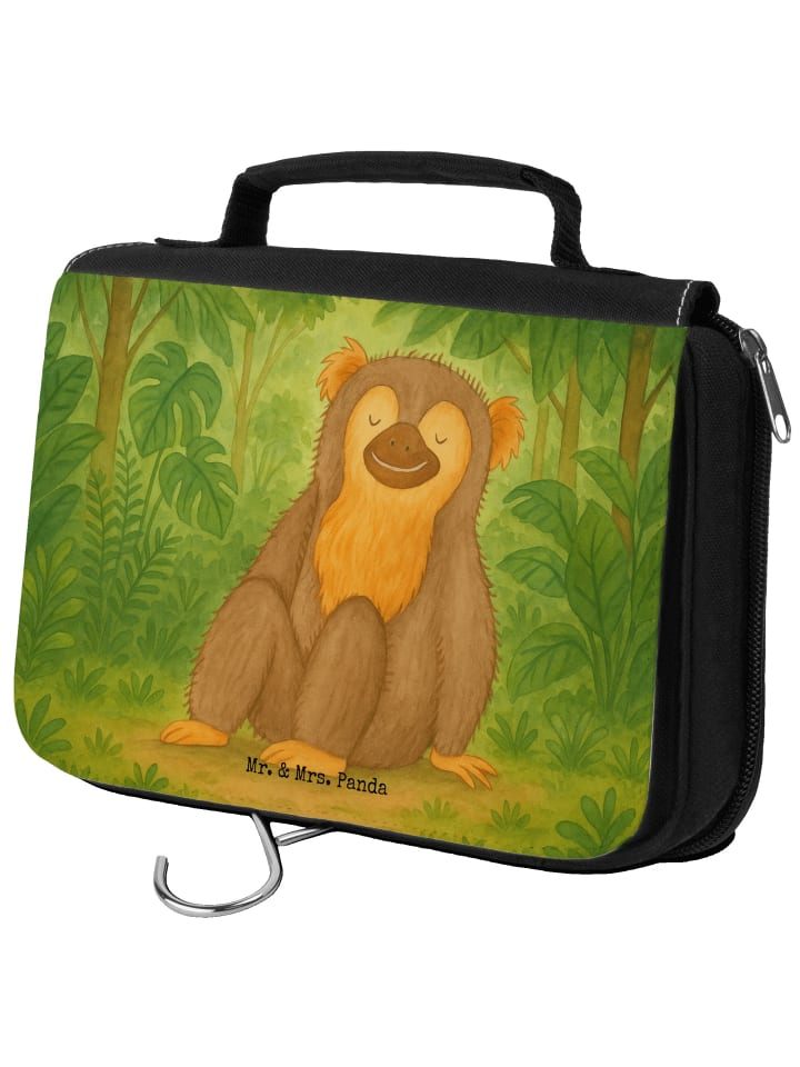 

Mr. & Mrs. Panda Косметичка с изображением обезьянки, без надписи, белого цвета