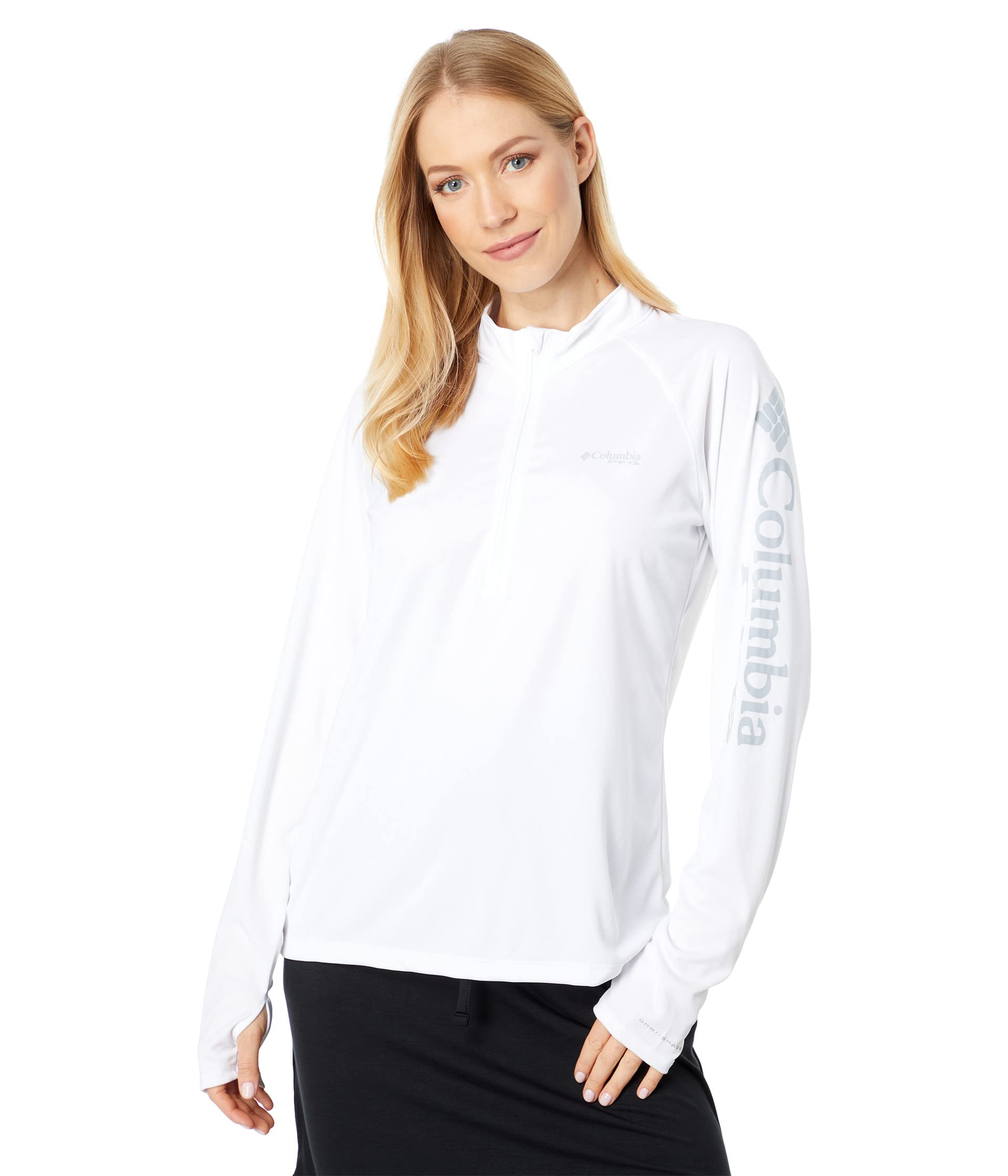 

Футболка Columbia Tidal Tee 1/4 Zip, White/Cirrus Grey LogoSee Less