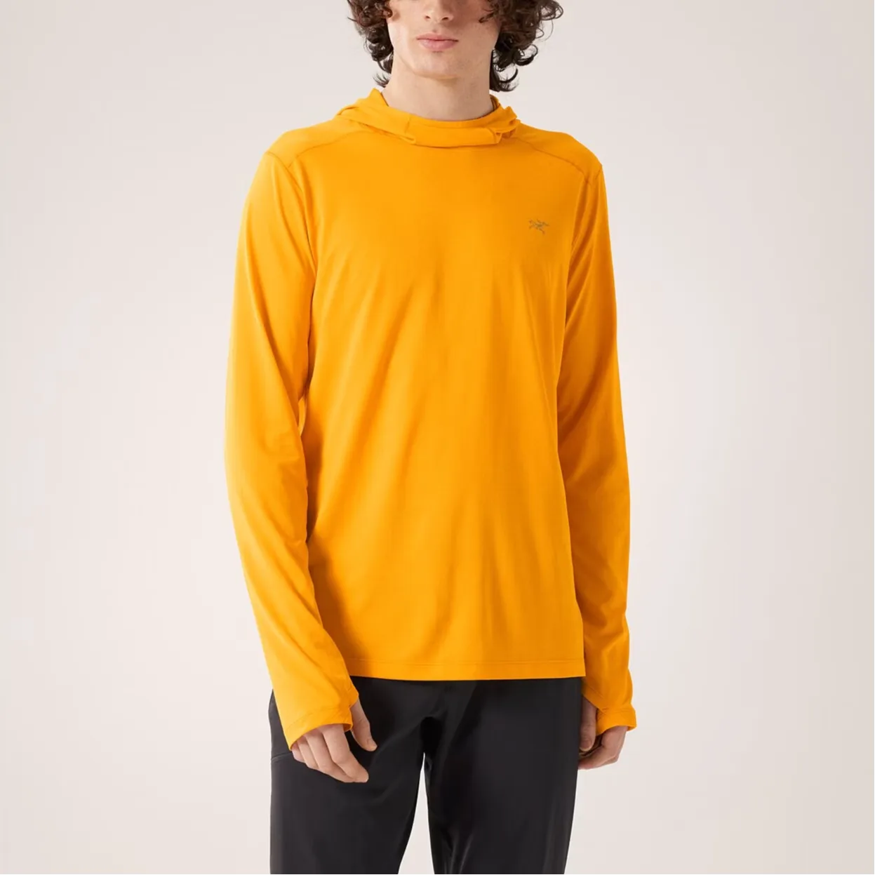 Футболка мужская CORMAC HOODY Quick Dry Arcteryx, Sapphire Blue Gray/Black Sapphire Heather — фото 4