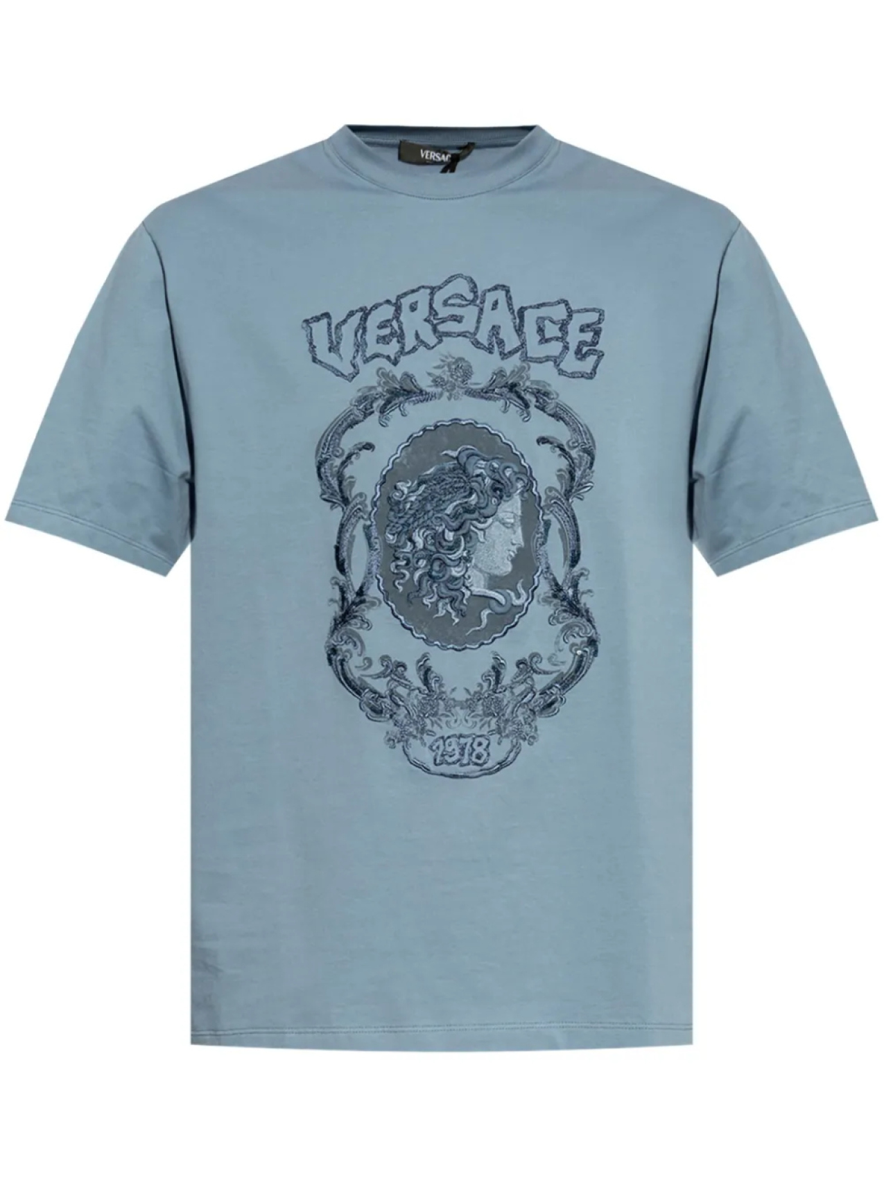 

Футболка с графическим принтом Versace, синий