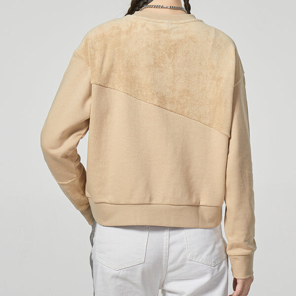 Толстовка (WMNS) adidas Neo Vbe Sweat1 Knitted Crew Neck Pullover 'Tan', цвет tan — фото 4