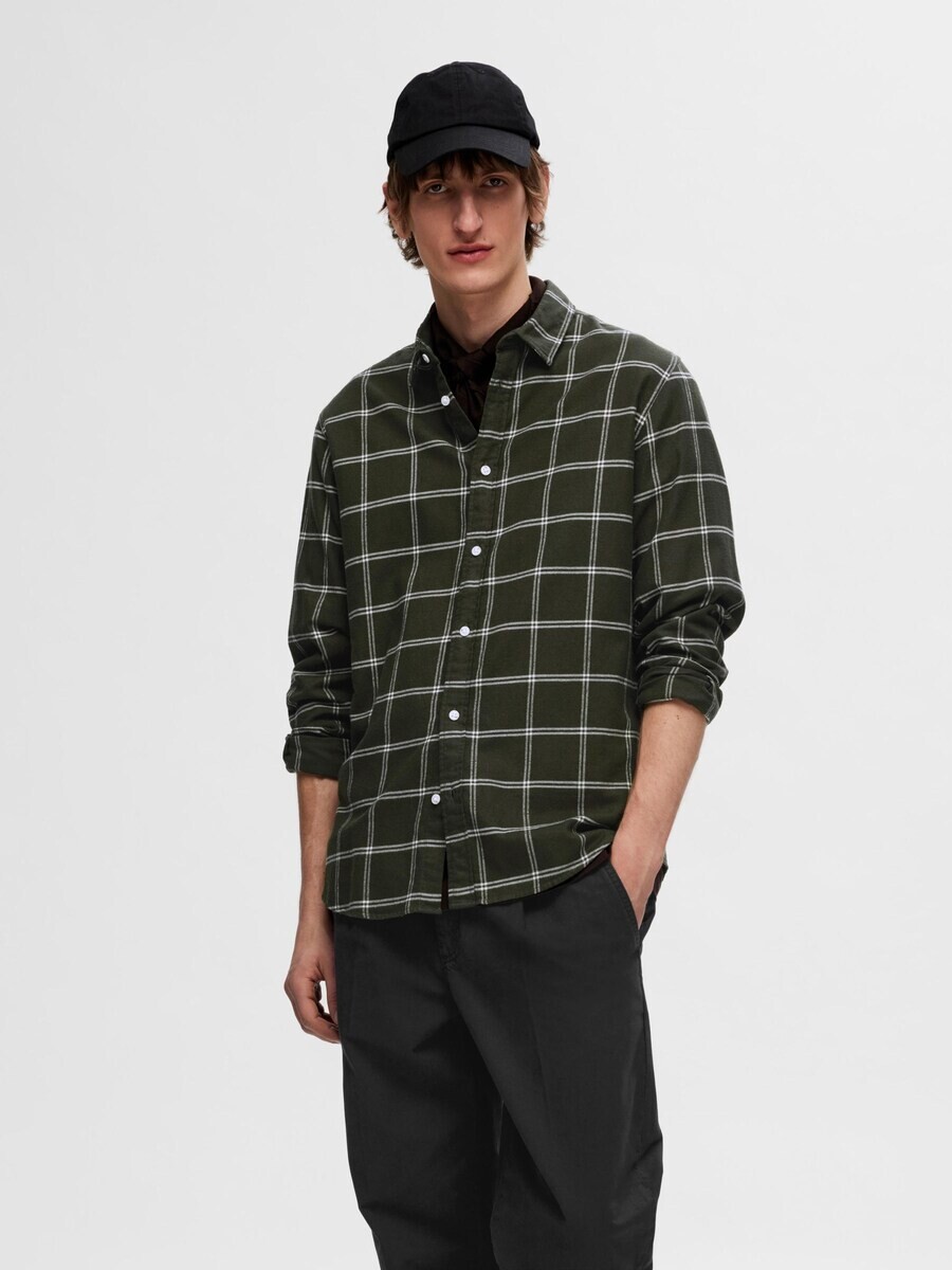 

Клетчатая рубашка SELECTED HOMME Slim fit Button Up Shirt SLHOwen, зеленый