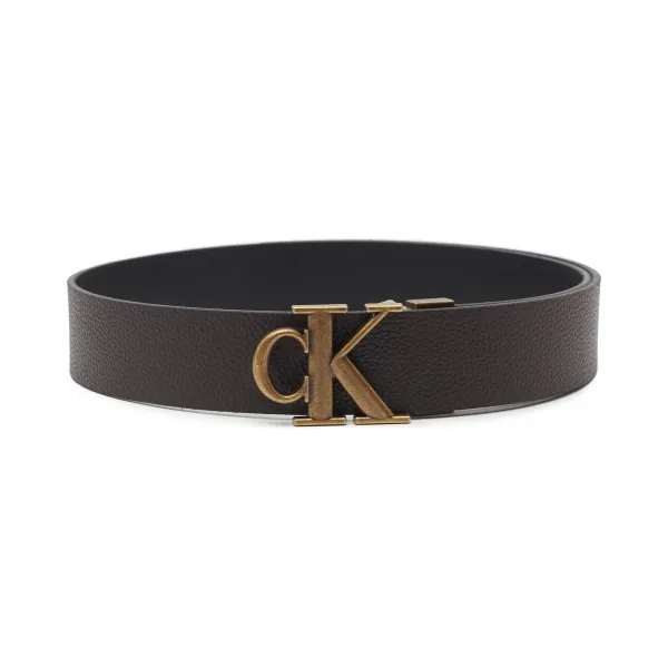 

Двойной ремень с добавлением кожи. Calvin Klein, коричневый