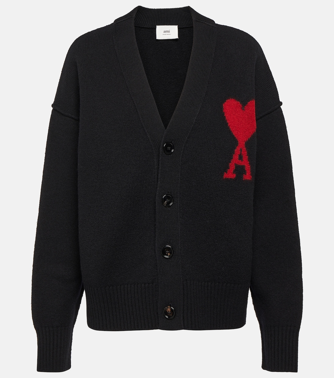 

Кардиган Ami De Cœur из шерсти Ami Paris, Black Red