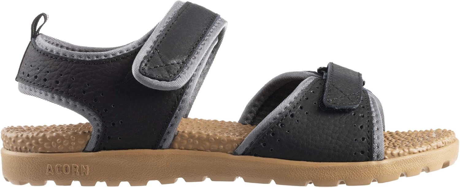 

Мужские сандалии Acorn Everywear Grafton, легкие с амортизирующей стелькой и мягкими регулируемыми кожаными ремешками, черный