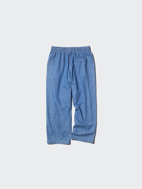 Хлопковые брюки свободного кроя до щиколотки (под деним) Uniqlo, 67 blue — фото 4